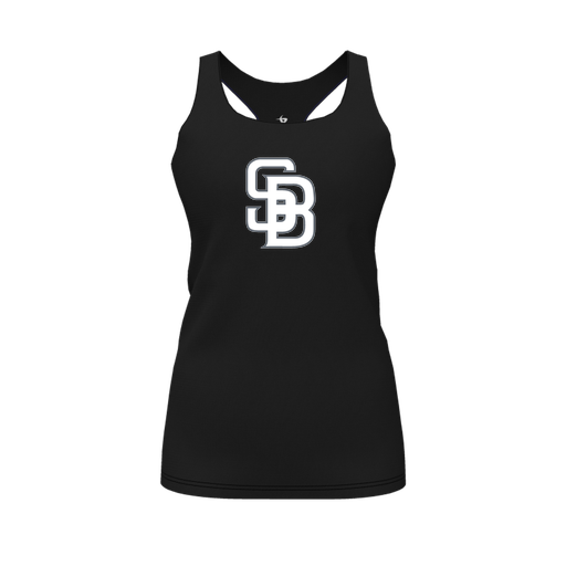[FT0TRBBK-FYS-LOGO2] Decker Racerback Tank Top (Female Youth S, Black, Logo 2)