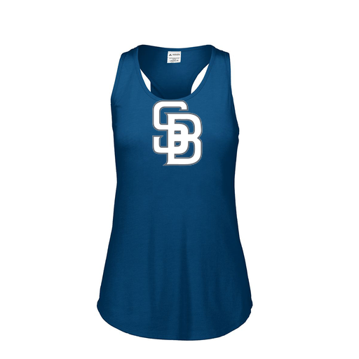 [FT0TUBNV-FAS-LOGO2] Ladies Tri Blend Tank Top (Female Adult S, Navy, Logo 2)