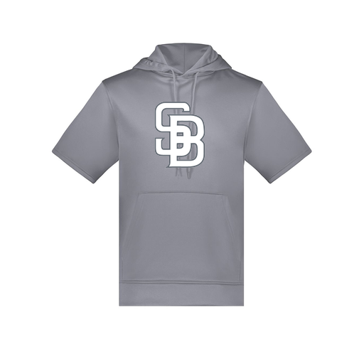[6871.059.S-LOGO2] Men's Dri Fit Short Sleeve Hoodie (Adult S, Gray, Logo 2)