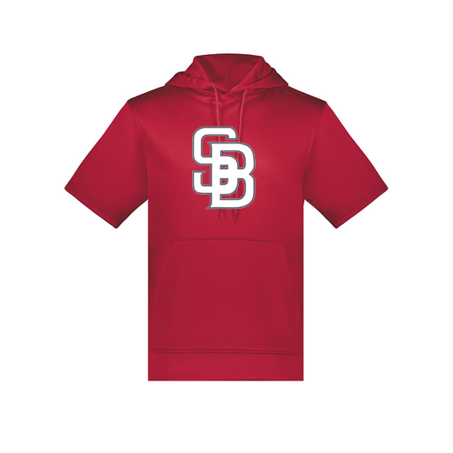 [6871.083.S-LOGO2] Men's Dri Fit Short Sleeve Hoodie (Adult S, Red, Logo 2)