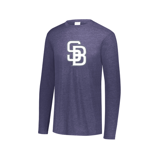 [FTLCUBNV-AXS-LOGO2] Decker Men's Tri-Blend T-Shirt - Long Sleeve (Adult XS, Navy, Logo 2)