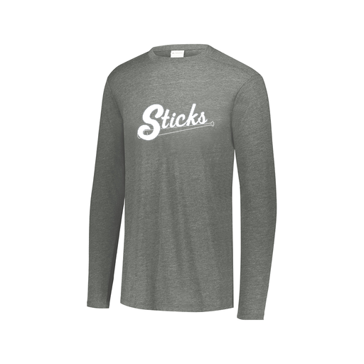 [FTLCUBGY-AXS-LOGO1] Decker Men's Tri-Blend T-Shirt - Long Sleeve (Adult XS, Gray, Logo 1)