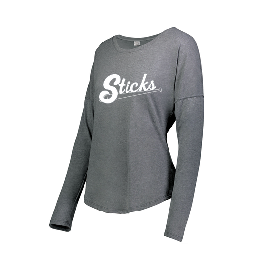 [FTLCUBGY-FAS-LOGO1] Decker Women's Tri-Blend T-Shirt - Long Sleeve (Female Adult S, Gray, Logo 1)